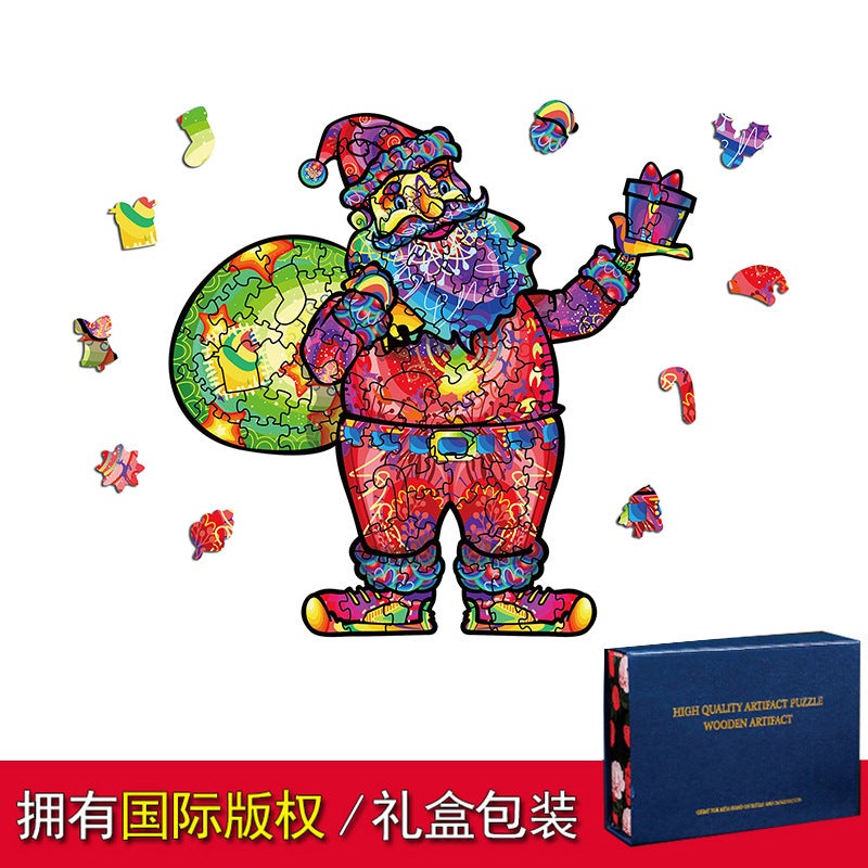 Christmas Owl Lion Wolf Shaped Wooden Puzzle 3D Animal Puzzle Manufacturers Wooden Puzzle Toys - Image 1