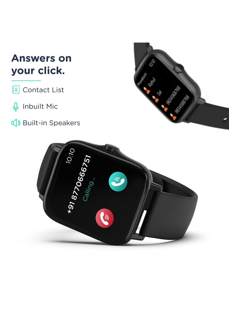 Pebble Spark 1.7" Bluetooth Calling Smartwatch for Men and Women, HD Display with SpO2, HR Monitoring - Jet Black  - Image 3