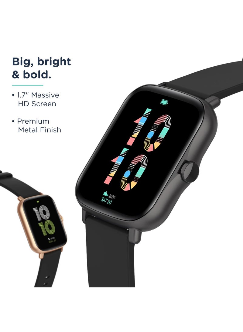 Pebble Spark 1.7" Bluetooth Calling Smartwatch for Men and Women, HD Display with SpO2, HR Monitoring - Jet Black  - Image 2