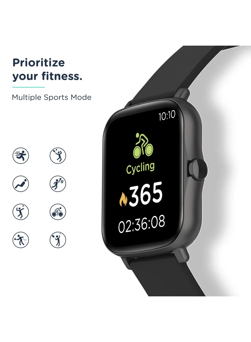 بيبل Spark 1.7" Bluetooth Calling Smartwatch for Men and Women, HD Display with SpO2, HR Monitoring - Jet Black