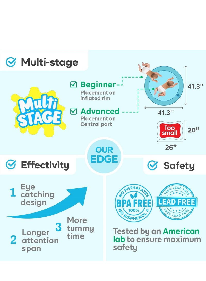 Baby Inflatable Water Mat, Water Play Mat, Baby Toys, Aquarium Mat, Promote Baby Motor And Sensory Development, Grow Through Play Sensory Stimulation Gifts For Infants Boys Girls, 41.3in - Image 3