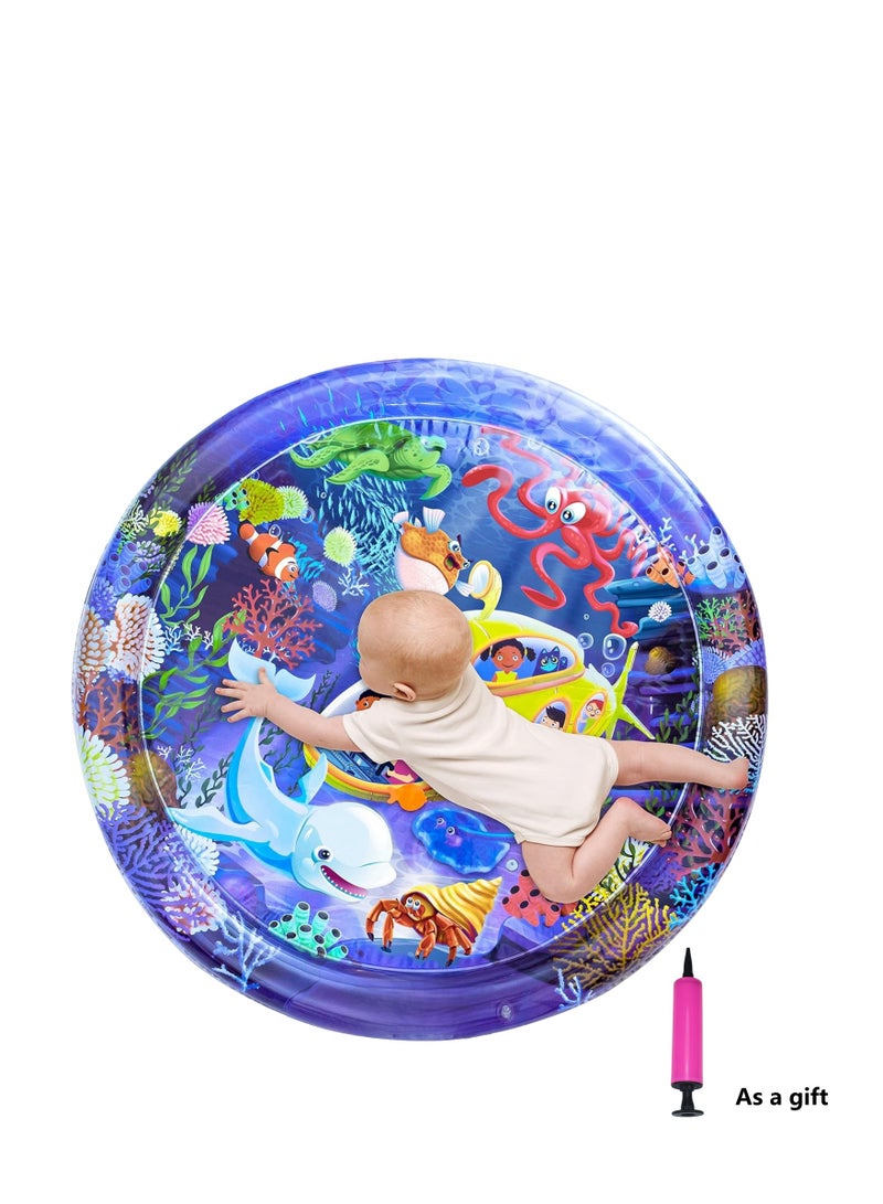 Baby Inflatable Water Mat, Water Play Mat, Baby Toys, Aquarium Mat, Promote Baby Motor And Sensory Development, Grow Through Play Sensory Stimulation Gifts For Infants Boys Girls, 41.3in - Image 1