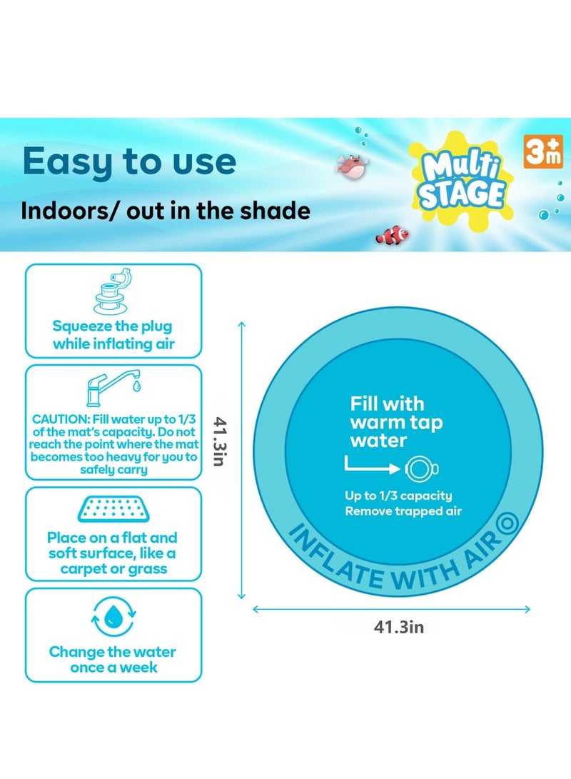 Baby Inflatable Water Mat, Water Play Mat, Baby Toys, Aquarium Mat, Promote Baby Motor And Sensory Development, Grow Through Play Sensory Stimulation Gifts For Infants Boys Girls, 41.3in - Image 4