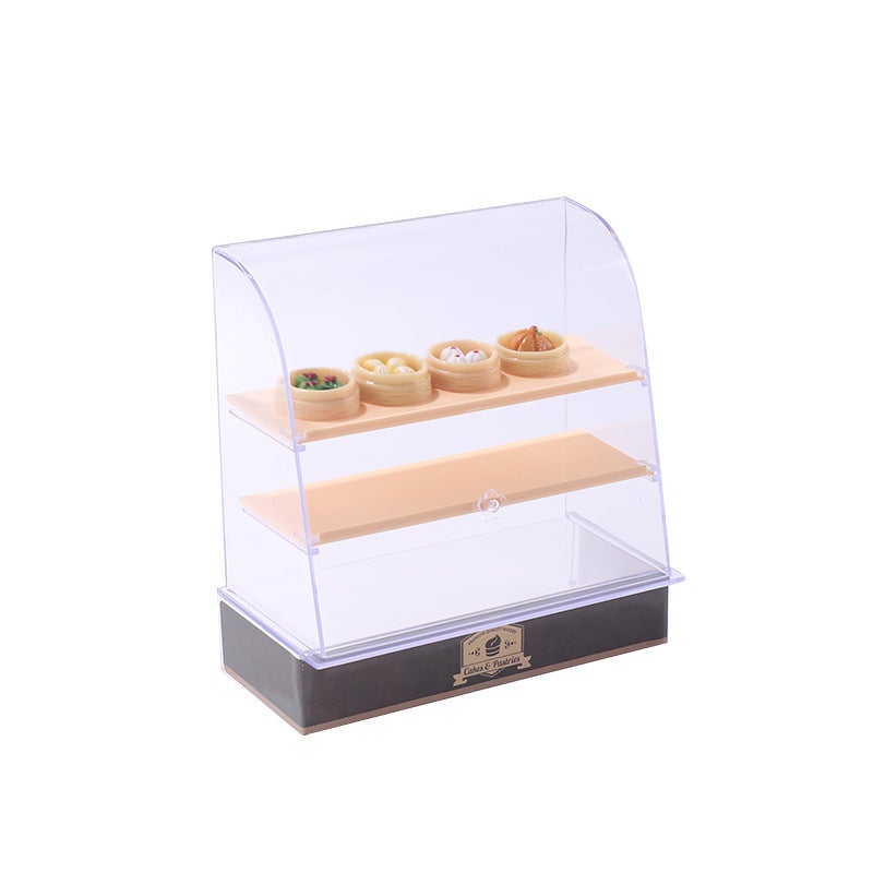 Cake Cabinet Toy Play House Children's Dessert Rack Micro Food Play Micro Model Doll House DIY Small Ornaments(Green cake cabinet) - Image 5
