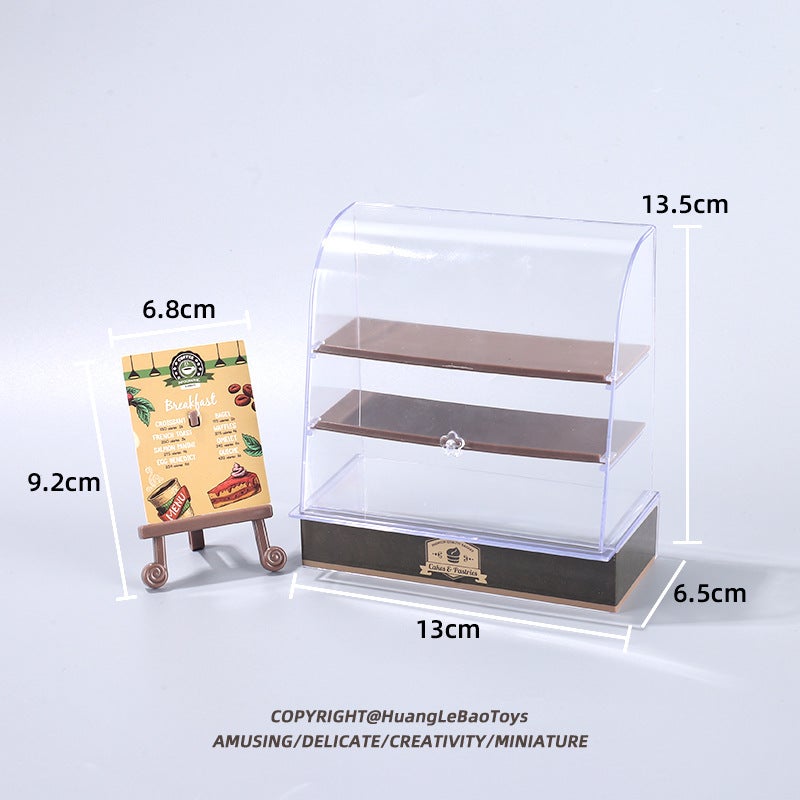 Cake Cabinet Toy Play House Children's Dessert Rack Micro Food Play Micro Model Doll House DIY Small Ornaments(Green cake cabinet) - Image 2