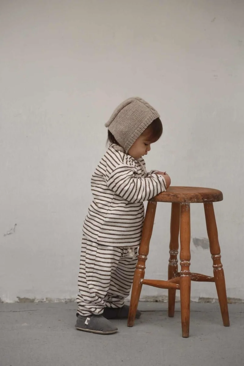 Ohlala Koala Brown Striped Bottom Top Set