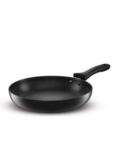 KENT Hard Anodised Frying Pan 24 Cm|1.8L|Non Reactive, Non Toxic, & Non Staining Food Grade Surface|3.25Mm Thick Base for Uniform Heating|Cool Touch Bakelite Handle|Induction Friendly, Black