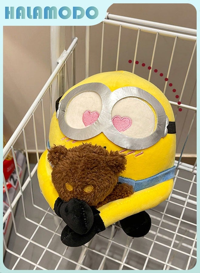 HALAMODO Despicable Me: Delightfully Adorable Bob Minion Hugging a Teddy Bear Plush Toy - A Sweet Gift for Birthdays, Suitable for Decorating Bedroom, Living Room, and Desk, and an Essential Office Relaxation Toy 25 cm - Image 4