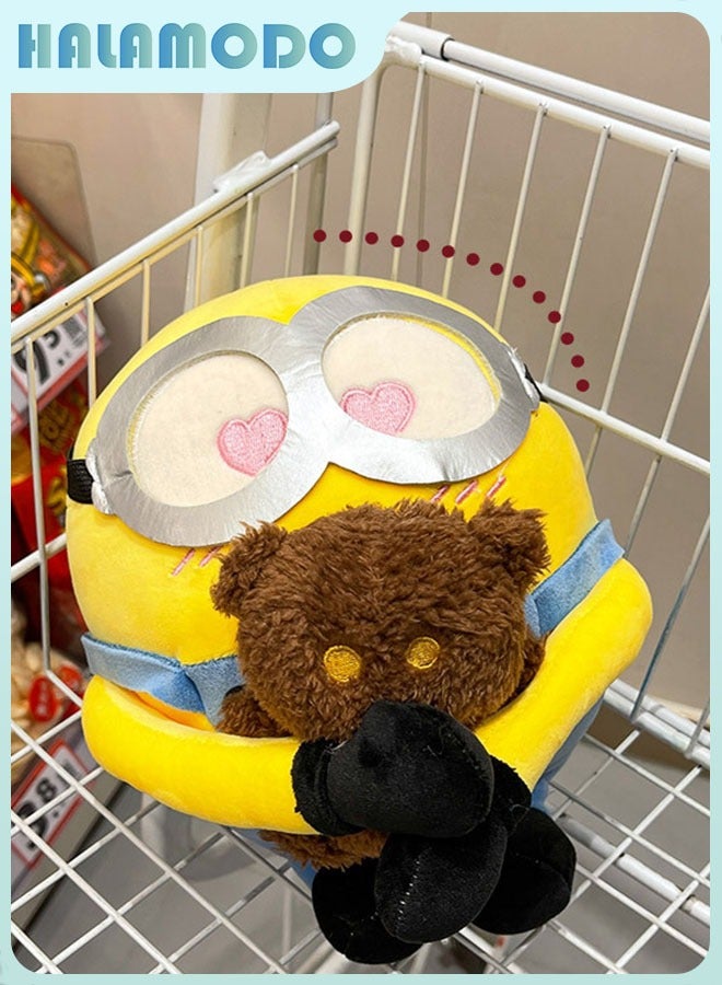 HALAMODO Despicable Me: Delightfully Adorable Bob Minion Hugging a Teddy Bear Plush Toy - A Sweet Gift for Birthdays, Suitable for Decorating Bedroom, Living Room, and Desk, and an Essential Office Relaxation Toy 25 cm - Image 3