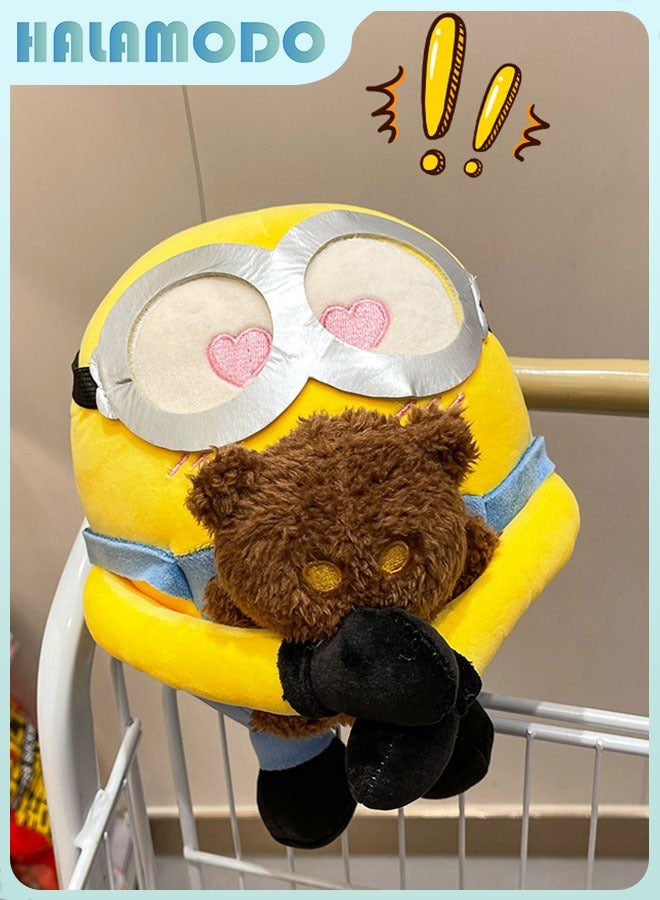 HALAMODO Despicable Me: Delightfully Adorable Bob Minion Hugging a Teddy Bear Plush Toy - A Sweet Gift for Birthdays, Suitable for Decorating Bedroom, Living Room, and Desk, and an Essential Office Relaxation Toy 25 cm - Image 2