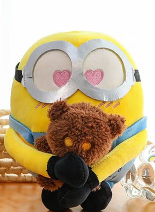 هالامودو حقير لي : لطيف قليلا حقيبة صفراء تحمل دمى الدببة أفخم لعبة - هدية عيد ميلاد ، مناسبة لتزيين غرفة نوم ، غرفة المعيشة ، طاولة ، ولكن أيضا مكتب ضروري لعبة الاسترخاء 25 سم - Image 1