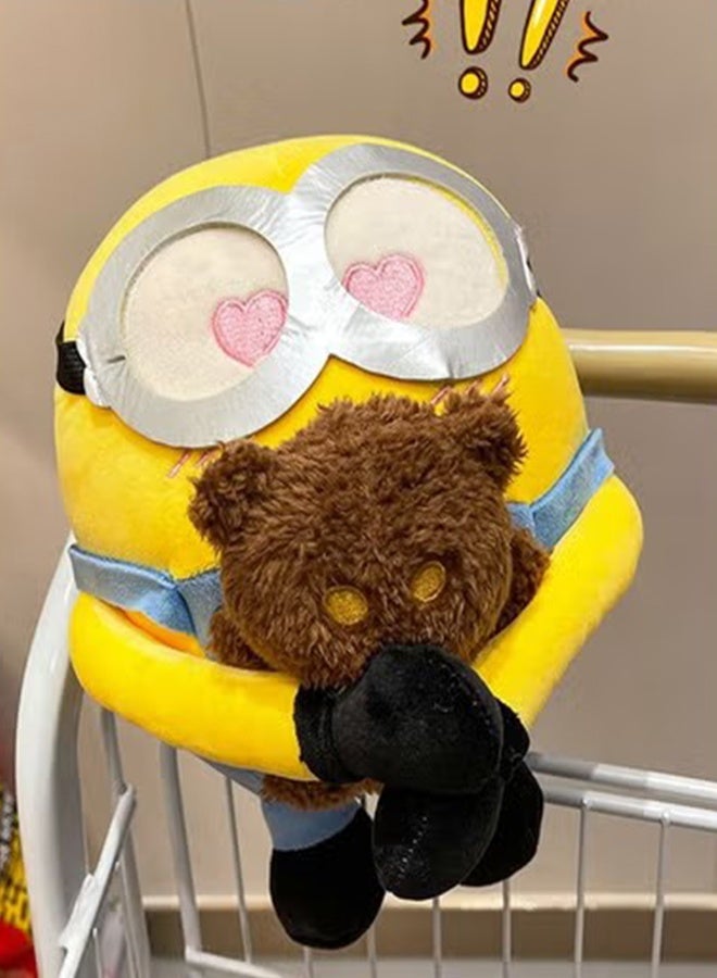 هالامودو حقير لي : لطيف قليلا حقيبة صفراء تحمل دمى الدببة أفخم لعبة - هدية عيد ميلاد ، مناسبة لتزيين غرفة نوم ، غرفة المعيشة ، طاولة ، ولكن أيضا مكتب ضروري لعبة الاسترخاء 25 سم - Image 4
