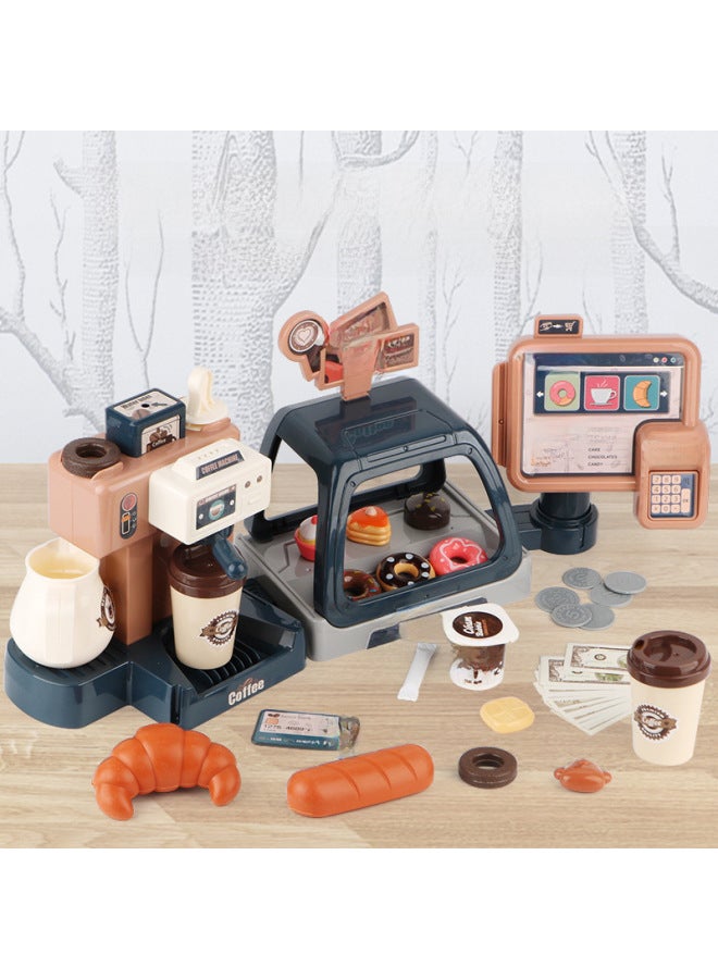 Children Play House Simulation Sound And Light Water Coffee Machine Candy Ice Cream Supermarket Shopping Cashier Toy-Color:668-142 3-in-1 Black And Green (with Sound, Manual Water Discharge, 2 Aa Capsules For Monitor) 0.62kg  - Image 3