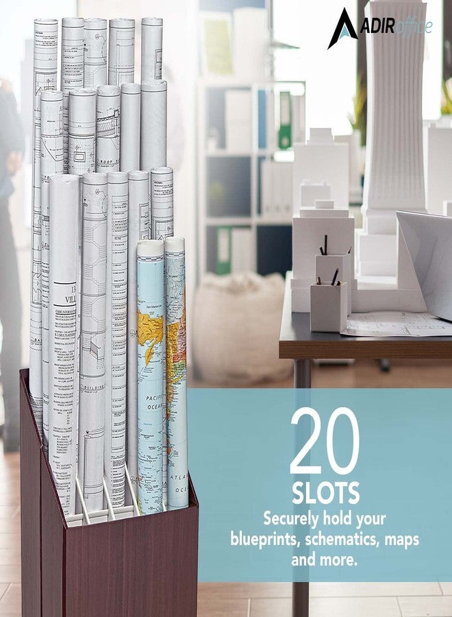 Adir Corp. Blueprint Storage Bin Organizer - Vertical File Box for Blueprints, Posters, Construction Plans, Gift Wrap, And Map Holder Station - Cardboard Blueprint Holder - 1 Box - Image 2