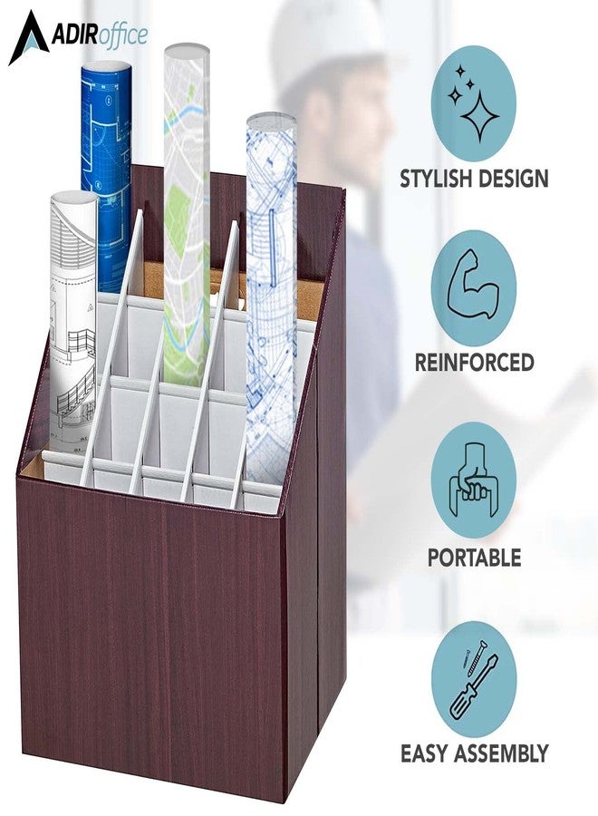 Adir Corp. Blueprint Storage Bin Organizer - Vertical File Box for Blueprints, Posters, Construction Plans, Gift Wrap, And Map Holder Station - Cardboard Blueprint Holder - 1 Box - Image 5