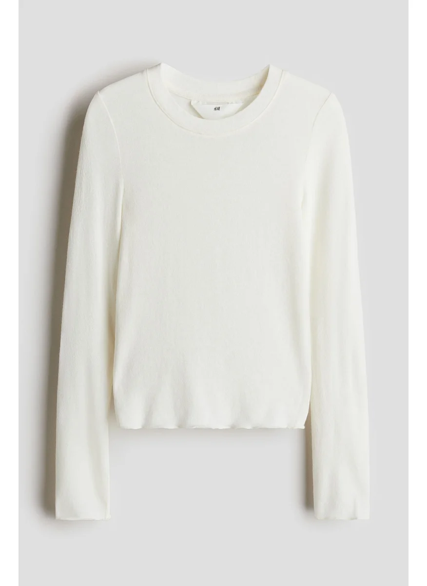 H&M Long-Sleeved Cashmere-Blend Top