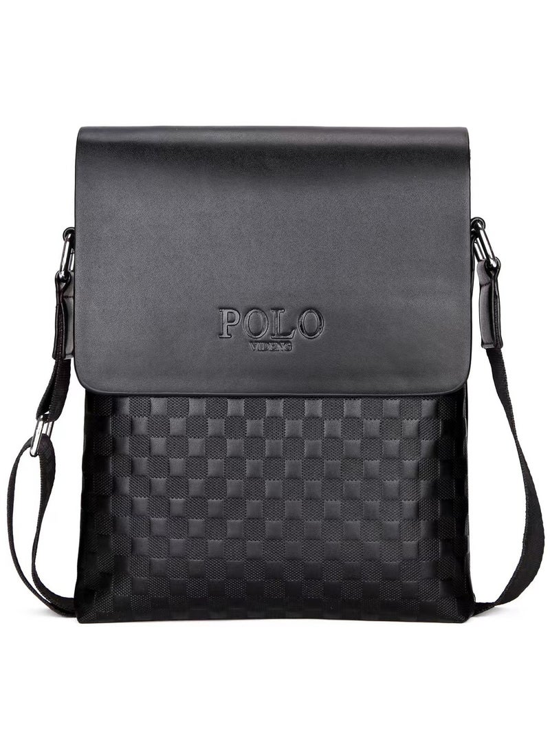 Videng POLO Leather messenger bag for Men - Black - Image 1