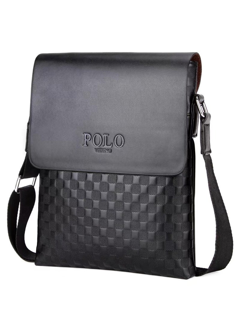 Videng POLO Leather messenger bag for Men - Black - Image 2