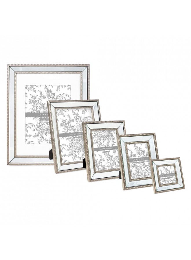 Laura Ashley 11x14 (Matted 8x10) Champagne Mirror Bead Picture Frame, Classic Mirrored Frame with Beaded Border, Wall-Mountable, Made for Photo Gallery and Wall Art, (11x14 (Matted 8x10), Champagne) - Image 3