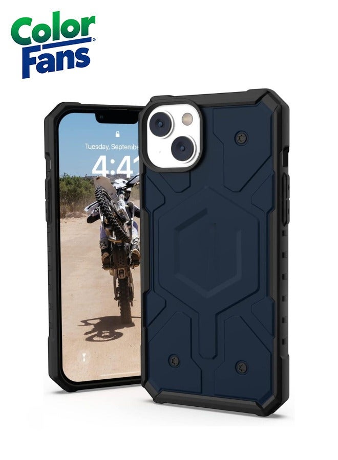 Color Fans Pathfinder MagFit iPhone 15 Plus Case Protective Cover Blue