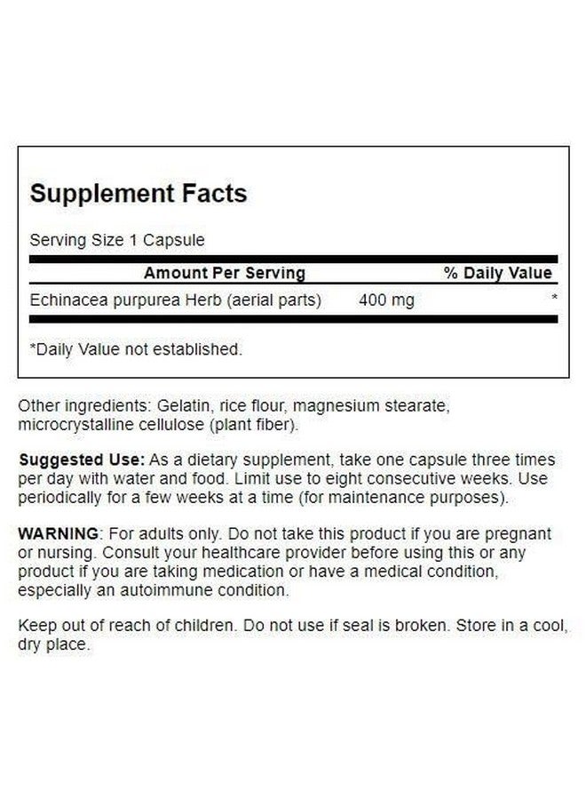 Swanson Echinacea 400 Milligrams 180 Capsules - Image 2