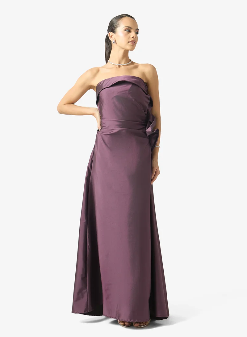 Bandeau Ball Gown With Statemnent Ruffle