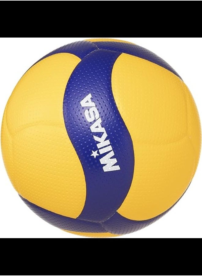 Mikasa - V300W-V Fiva Official Volleyball Competition Ball Size 5 Yellow/Blue - Image 1