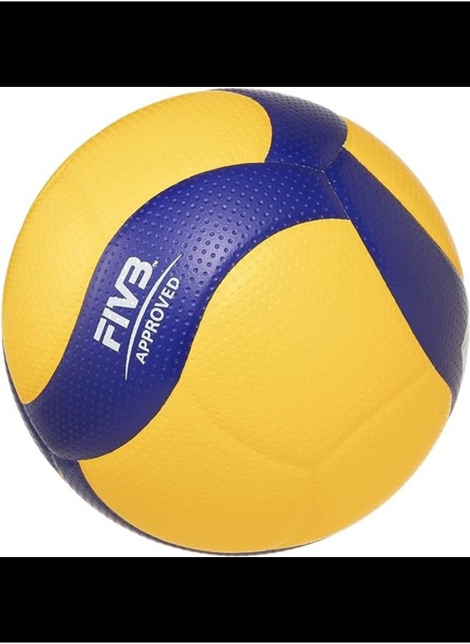 Mikasa - V300W-V Fiva Official Volleyball Competition Ball Size 5 Yellow/Blue - Image 1