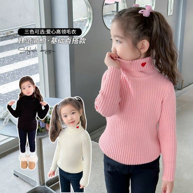 [ Girls Turtleneck Sweater Children'S Western Style Bottoming Sweater Baby Girl Autumn Wear - Image 3