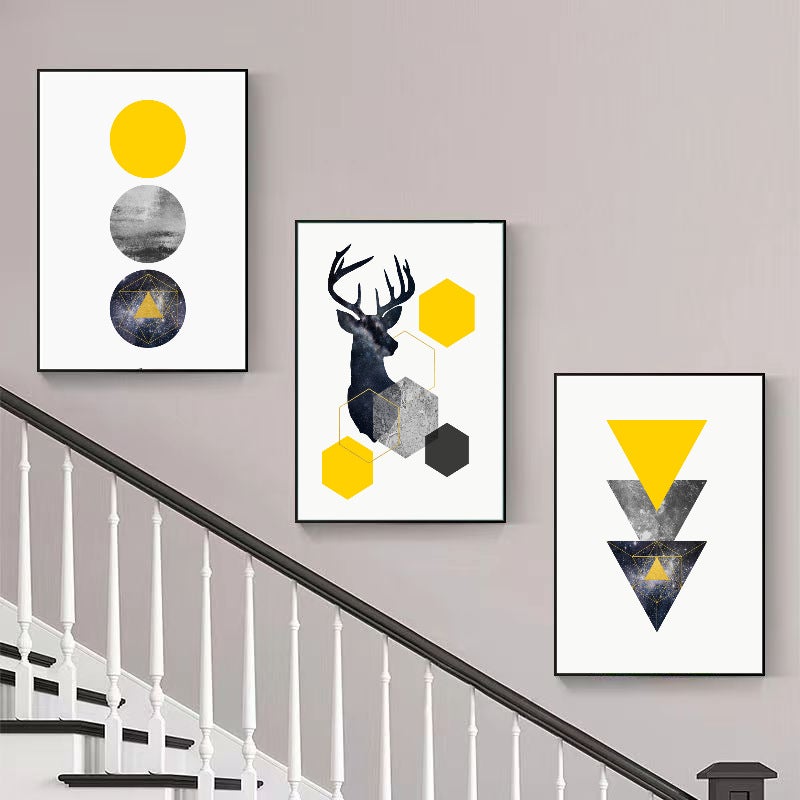 Triple Stair Wall Bedside Painting Bedroom Hanging Painting Living Room Decorative Painting Ins Sofa Background Wall Dining Room Bedroom Mural Painting - Image 1