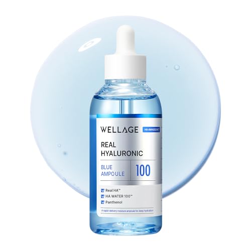 WELLAGE Real Hyaluronic Blue Ampoule 100 2nd Gen254 Fl Oz - Image 1