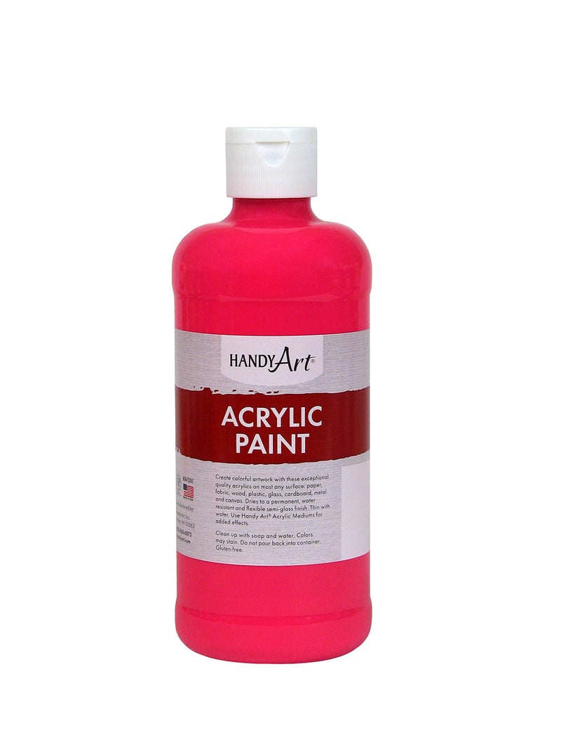Handy Art 101-151 Student Acrylic Paint 16 ounce, Fluorescent Hot Pink
