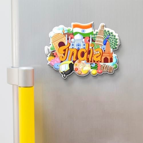Nivaraprint India Magnet for Fridge | Wooden India Souvenir Fridge Magnet | Travel Memory Keepsake & Gift | MDF Refrigerator Decor for Home, Kitchen & Office | 3–4 Inch Stylish Printed Magnet by Nivaraprint - Image 2