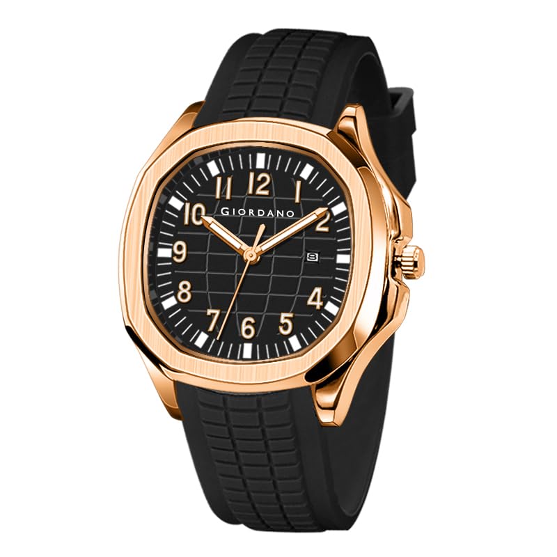 Giordano Precision and Comfort Analog Watch for Men with Textured Dial & Trendy Silicone Band - Image 1