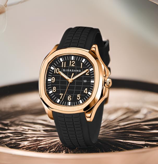 Giordano Precision and Comfort Analog Watch for Men with Textured Dial & Trendy Silicone Band - Image 3