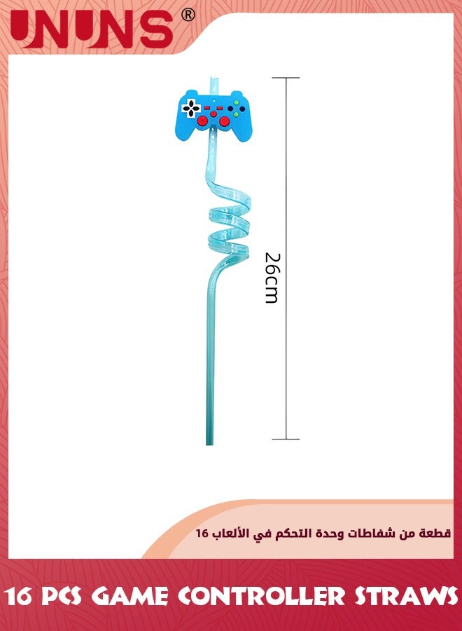 يو إن يو إن أس 16 Pcs Party Straws,Game Controller Drinking Straws,Video Game Party Favors,Reusable Gaming Plastic Straws,Goodie Gifts For Kids Gamer Beach Party Supplies Decorations,Disposable Straws - Image 5