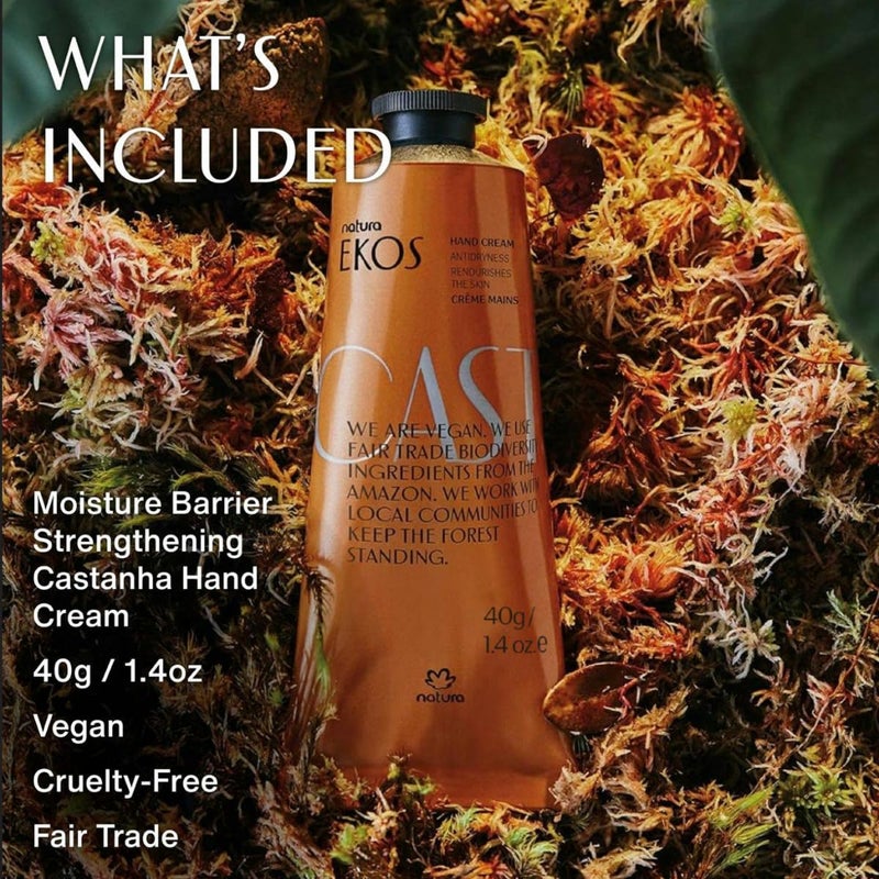 Natura - Brazil Nut Hand Cream - Anti-Dryness Castanha Hand Balm - 24-Hour Deep Hydration Skin Moisturizer - Vegan Skin Care - Brazilian Beauty Secrets - Self Care & Body Care - 1.4oz (40g) - Image 3