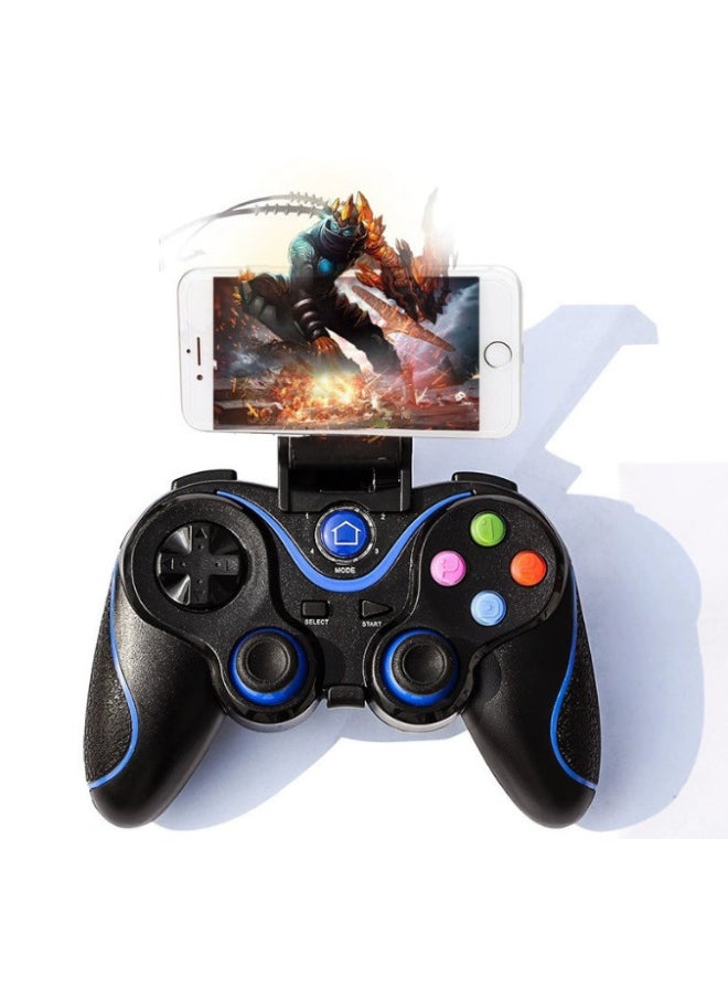 V8 Wireless Bluetooth Handle Compatible With PC360/Android/IOS13/PS3/Switch Multi-function Bluetooth Handle-Product Color:Black Blue + Bracket  - Image 2