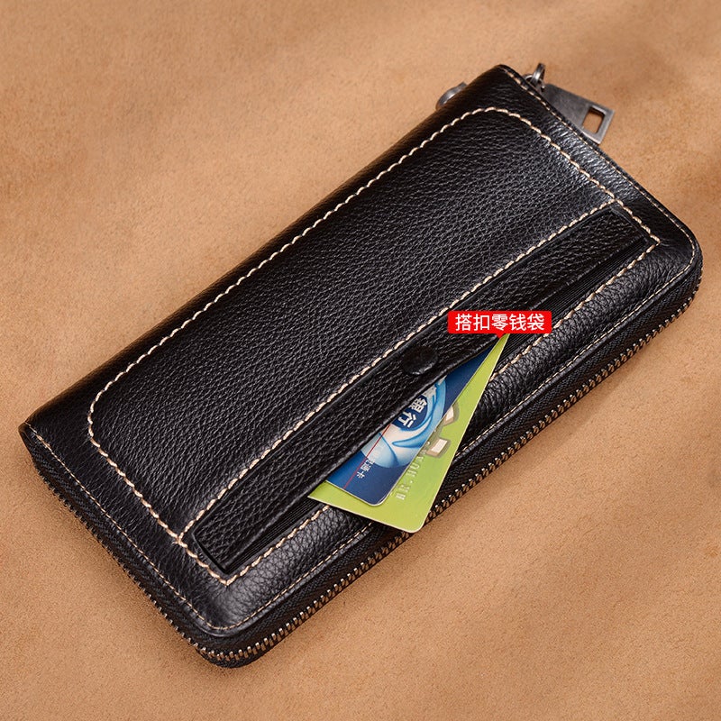 New Wallet Men'S Long Zipper Clutch Bag Women'S Cowhide Wallet Casual Large Capacity Genuine Leather Clutch - Image 5