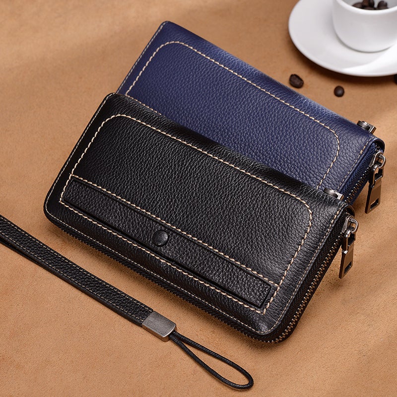 New Wallet Men'S Long Zipper Clutch Bag Women'S Cowhide Wallet Casual Large Capacity Genuine Leather Clutch - Image 3