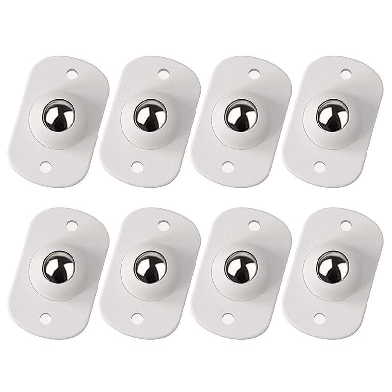 TOMATUS Stainless Steel Self Adhesive Universal Mini Swivel Caster Wheels Sticky Pulley for Furniture Storage Boxes Cabinet Drawer Trash Can Bed Storage Box Set Of 8 - Image 1