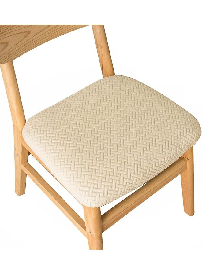 إيروريكس أغطية مقاعد كراسي الطعام مجموعة من 4 أغطية كراسي غرفة الطعام وأغطية مقاعد كراسي المطبخ وأغطية وسائد الكراسي وأغطية حماية الكراسي المطاطية باللون الرمادي الفاتح - Image 1