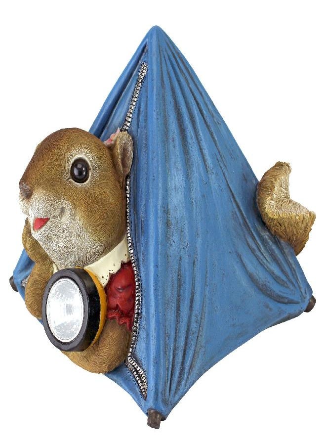Design Toscano Design Toscano QM2811700 Backyard Camper Squirrel Solar Statue, full color  - Image 1