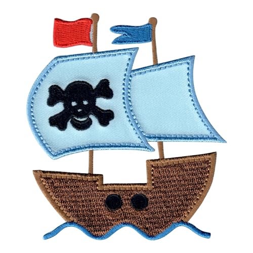 PatchMommy Pirate Ship Boat Patch, Iron On/Sew On - Appliques for Kids Children - Image 1