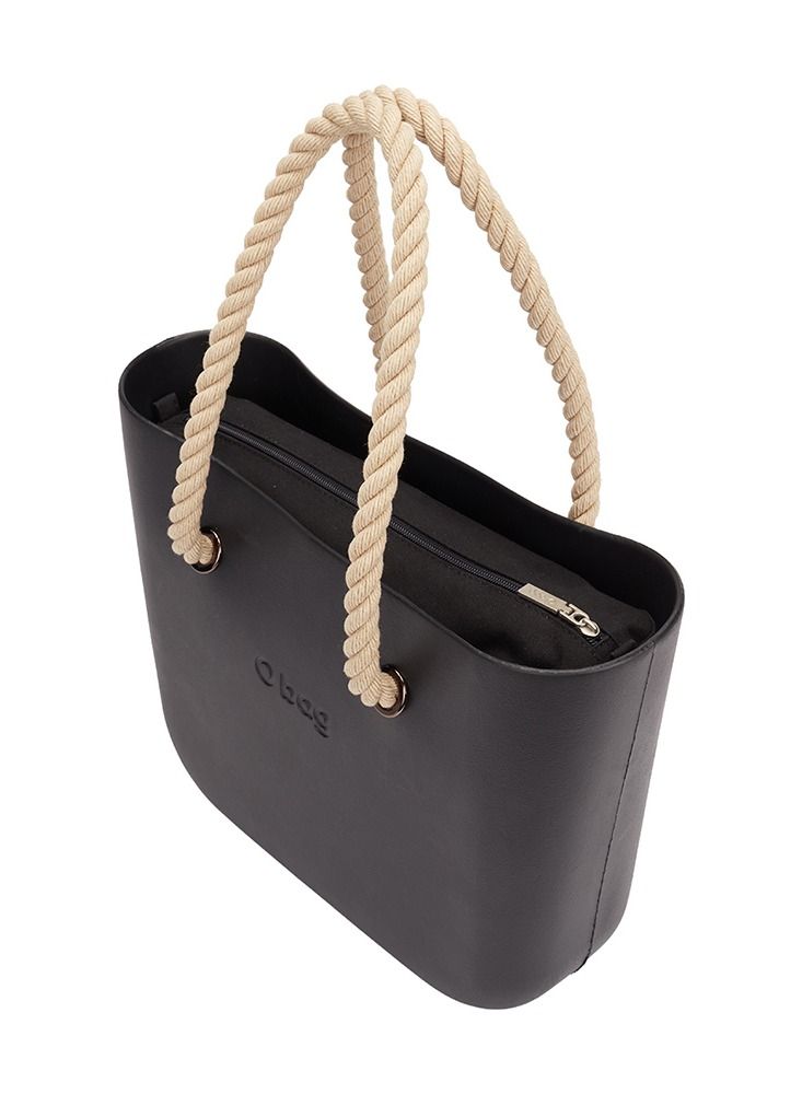 O bag classic with Rope Sand Handles in Black - Image 5