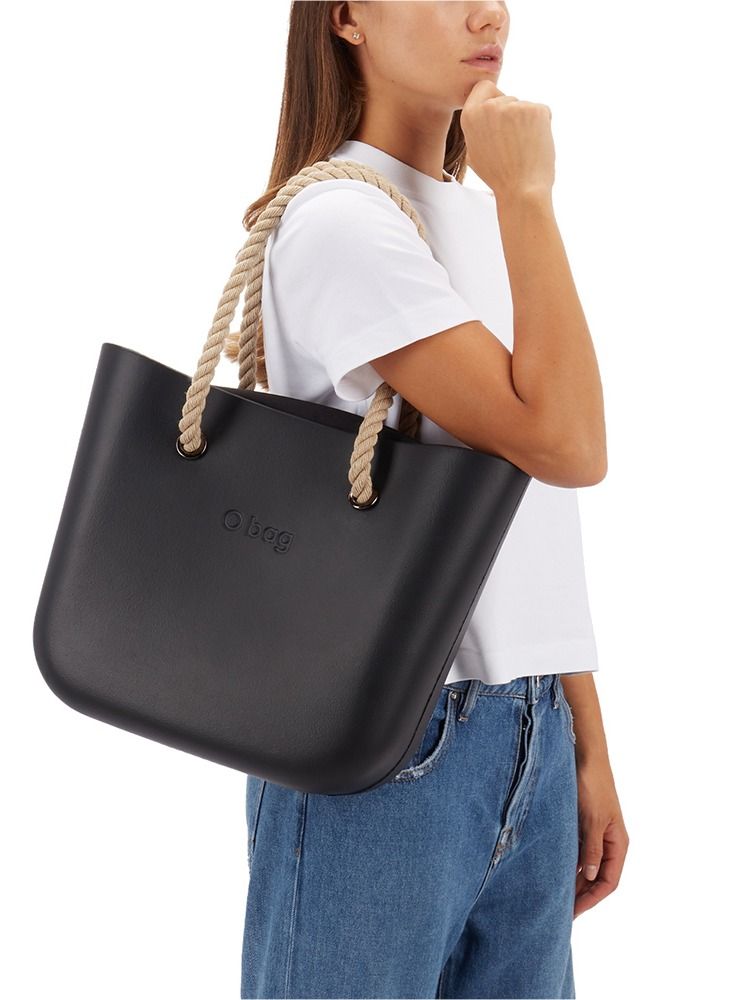 O bag classic with Rope Sand Handles in Black - Image 1