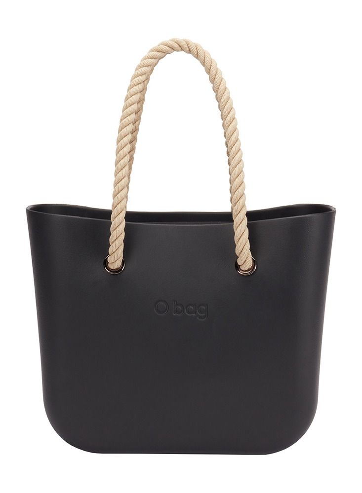 O bag classic with Rope Sand Handles in Black - Image 2