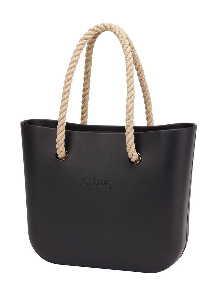 O bag classic with Rope Sand Handles in Black - Image 3