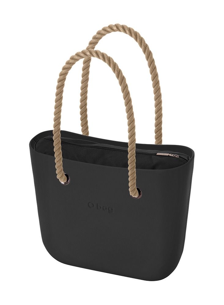 O bag classic with Rope Sand Handles in Black - Image 4