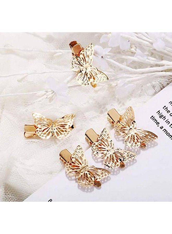 Blufly Vintage Butterfly Hair Clips Gold Hollow Geometric Hair Pin Papillon Barrette Hairgrip Styling Tools For Women And Girls (Pack Of 4) - Image 5